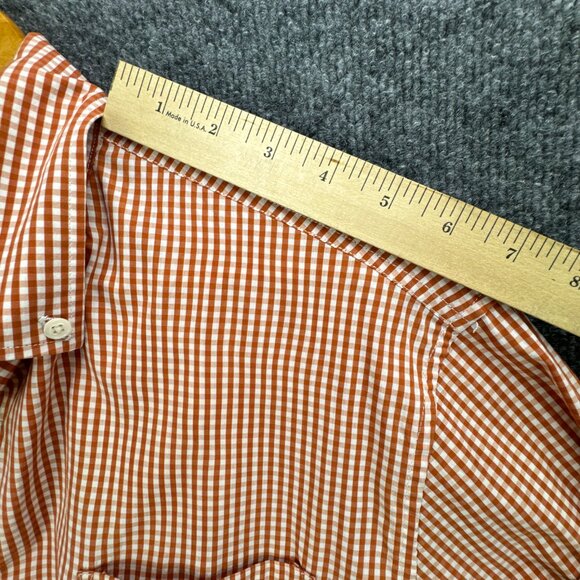 **SOLD**Johnnie O Shirt Mens Large Orange White Button Down Gingham - Picture 12 of 16